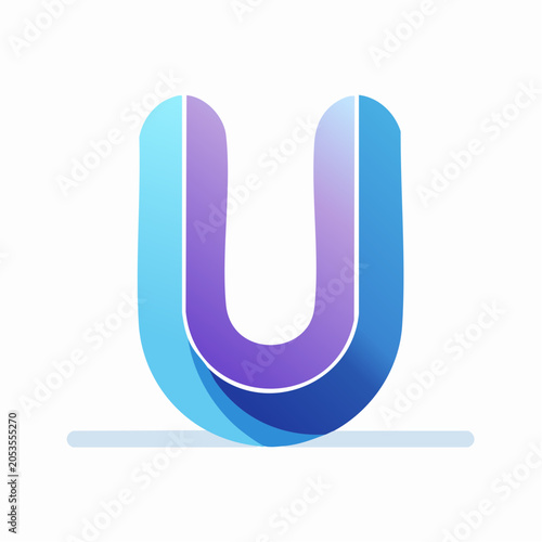 Stylized Letter U Logo with Gradient Colors