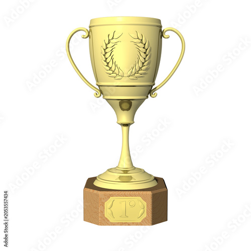 Trofeo d’oro con base in legno e incisione “1°”. Simbolo di successo, vittoria e riconoscimento. Ideale per temi motivazionali, sportivi, aziendali e celebrativi.