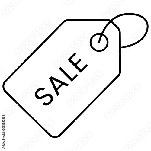Sale Tag Icon Line Vector Discount Price Label Retail Offer