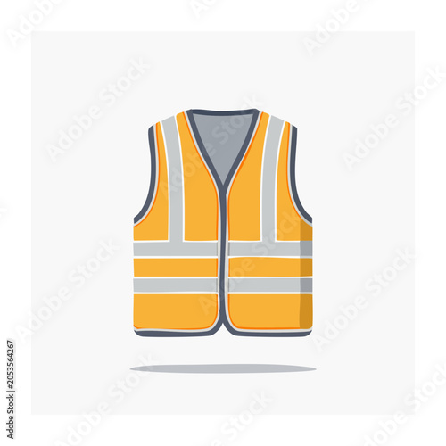 Orange Safety Vest Flat Vector Illustration