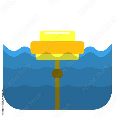 Wave energy device in water illustration