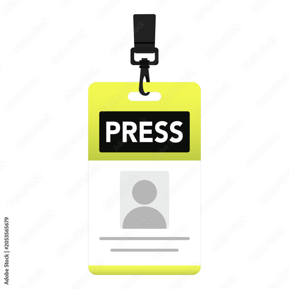 Ταπετσαρία Press identification badge. vector illustration