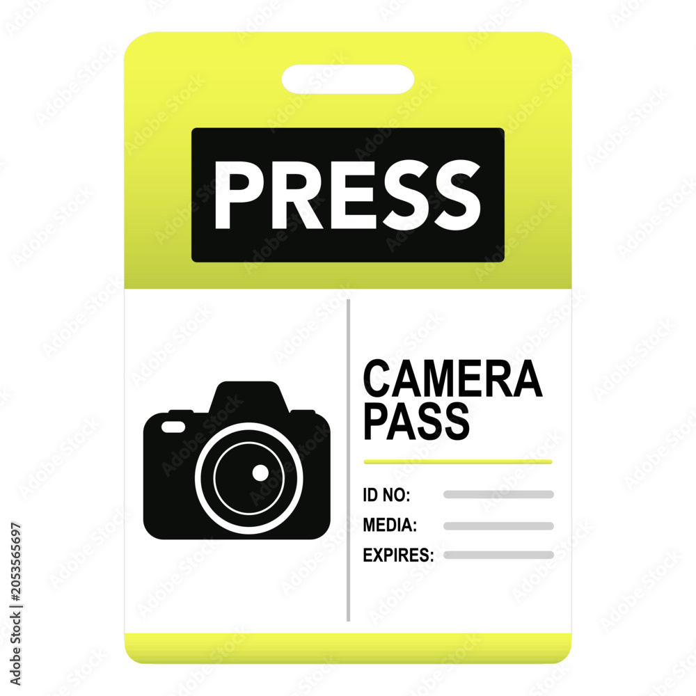 Canvas-taulu Camera press pass. vector illustration