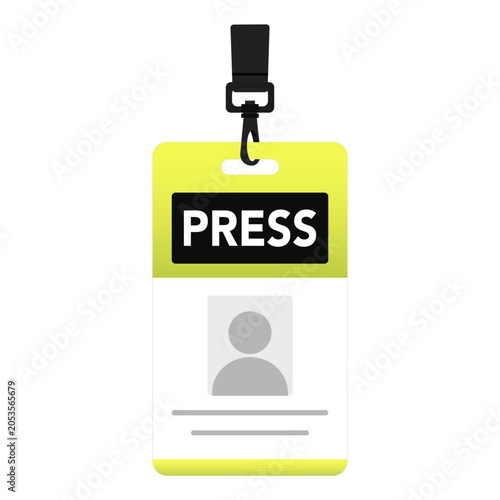 Canvas-taulu Press identification badge. vector illustration