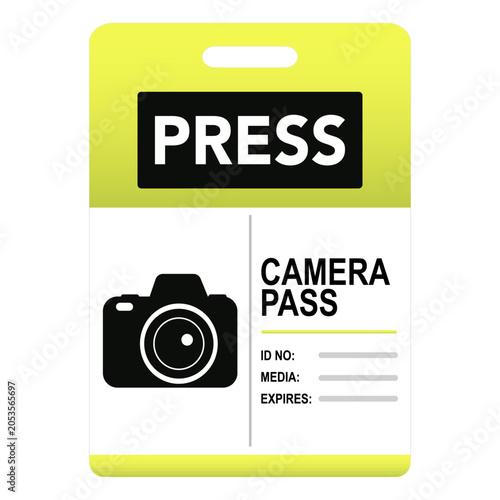Canvas-taulu Camera press pass. vector illustration