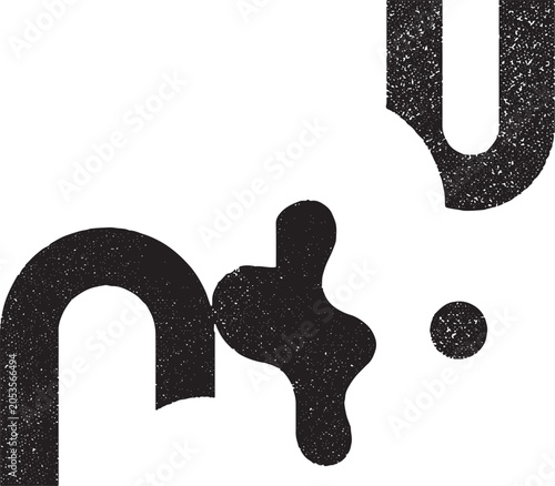 Obraz na płótnie Creative abstract design featuring organic shapes and a singular dot with a grai