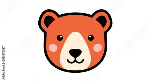 Photos Adorable orange bear face with rosy pink cheeks