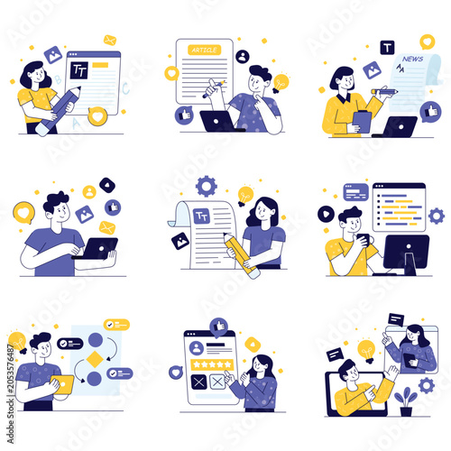 Nallow vector illustration set 12