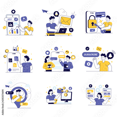Nallow vector illustration set 07