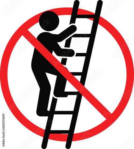 Climbing Ladder Restriction Sign Icon