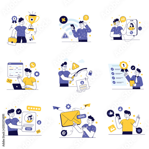 Nallow vector illustration set 04