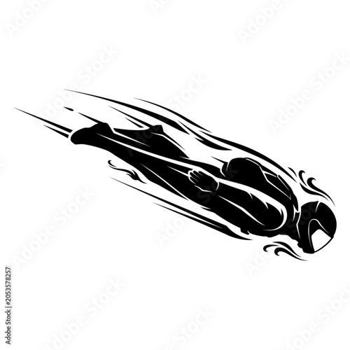 Fotografie Black silhouette vector set of skydivers in freefall positions, ideal for extreme sports, parachuting, and adventure-themed projects