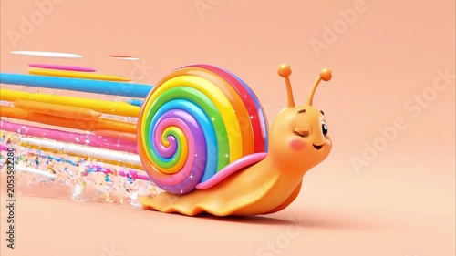 Cute 3D cartoon snail motion graphic Videos