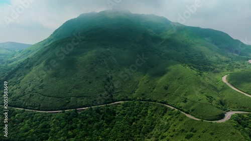 Aerial view of Yangmingshan national park in Taiwan