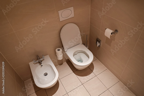 Modern bathroom interior wi...