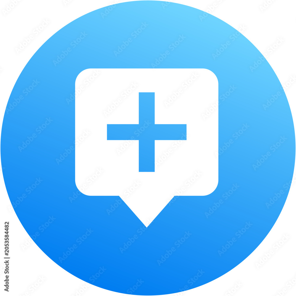 Obraz premium Sky blue message alt add add alt message plus message symbol gradient