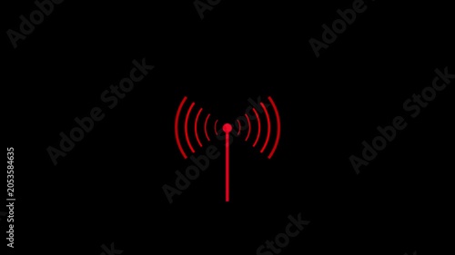 Radio waves tower connective network and signal waves, technology. abstract connecting tower 