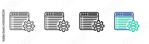 Fotografie Syntax Icon Collection Different Style Outline