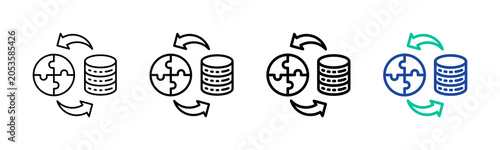 Foto Data Unification Icon Collection Different Style Outline