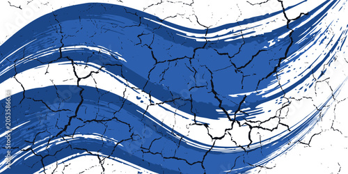 Schilderij op canvas Abstract Blue and White Grunge Background with Halftone Style