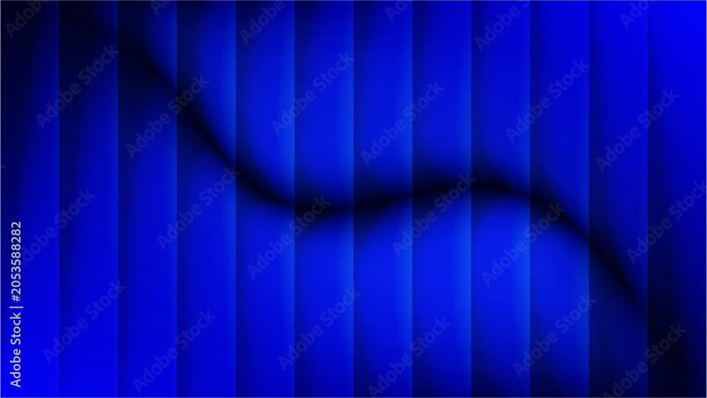 Obraz premium A bright blue abstract background features dark shiny curtains and striped vector lines with stars creating a motion texture wallpaper design