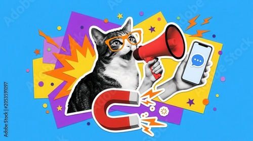 Creative collage for digital advertising strategy and social media marketing.