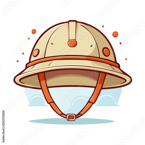 Cartoon safari hat vector illustration