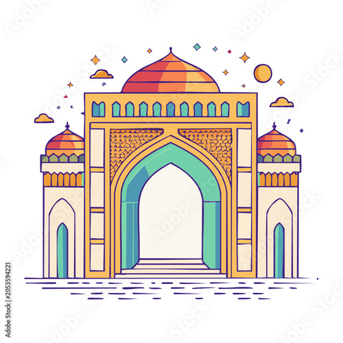 Islamic architecture vector illustration