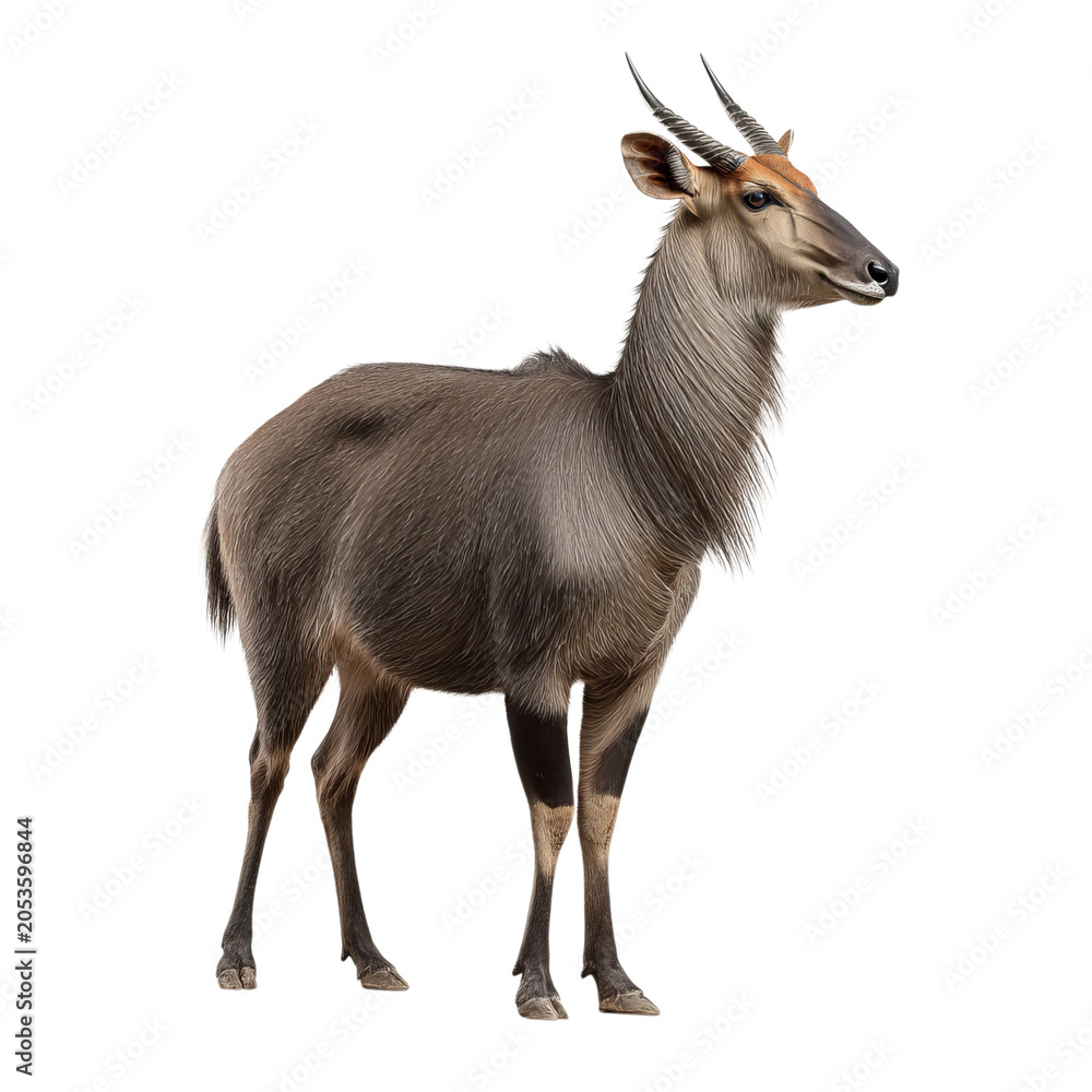 Fototapeta premium PNG of A graceful grey antelope displaying its unique features
