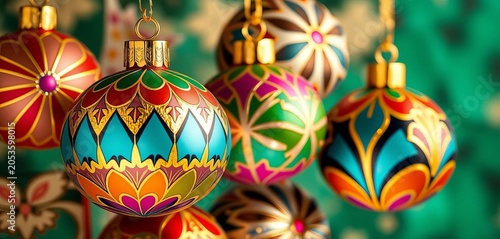 Geometric patterns in vibrant colors, sleek lines, and luxurious materials characterize these Art Deco ornaments,  pattern,   decorative