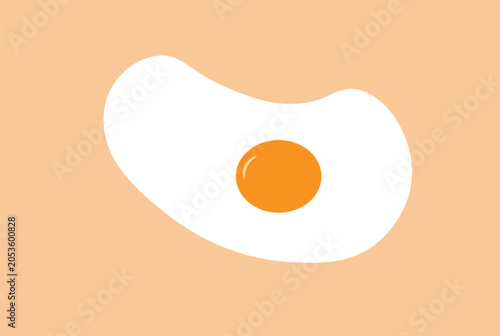 fried egg, cooked egg, isolate, on a light background,