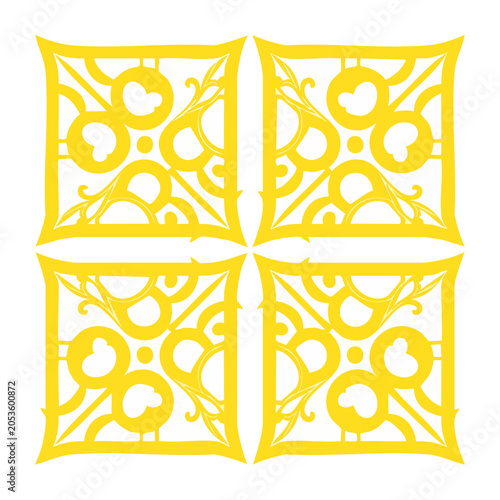 Yellow Ornate Decorative Pattern