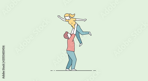 Man Carrying Woman in Air.