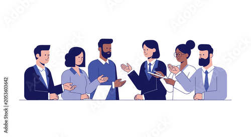 Diverse business people shaking hands.