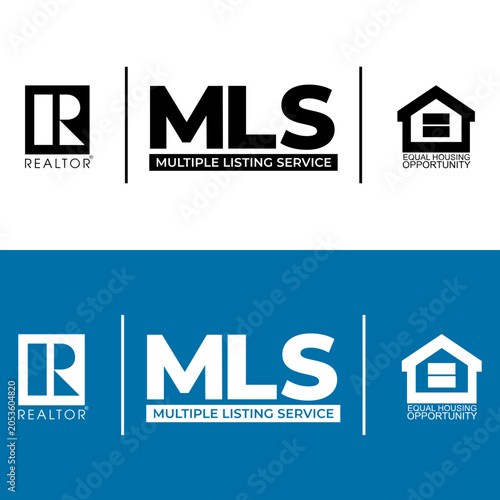 Realtor MLS Multiple Listing Service and Equal Housing Opportunity Logos for Real Estate Compliance and Industry Membership Display