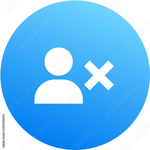 Canvastavla Vibrant blue user x remove user block user icon round badge