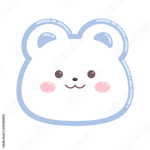 Cute White Bear Vector Character, Adorable Cartoon Animal Face Illustration. cute bear, white bear, teddy bear, cartoon bear, polar bear, bear vector, bear icon for stickers, children's design, kawaii