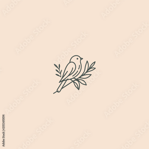 Bird leaf logo icon design template vector illustration
