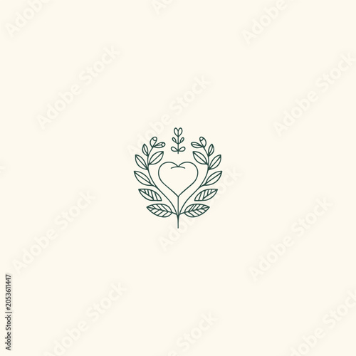 Love flower logo icon design template vector illustration