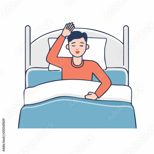 Man Waking Up in Bed