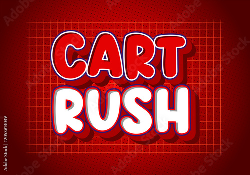 Quadro su tela Cart rush sale text on red background