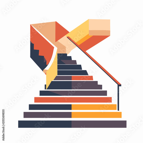 Staircase Steps Going Up Abstract.