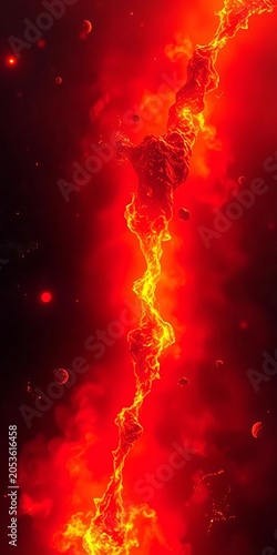 Fiery blast engulfs dark space, vibrant orange and red hues,  outburst,  texture