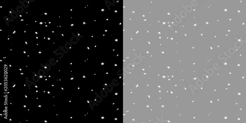 falling snow particles overlay on transparent background, winter snowfall effect isolated transparent png asset, realistic snowflakes overlay for festive design use