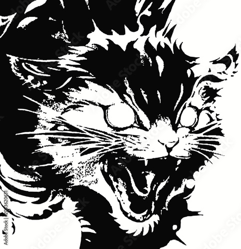 vector illustration of a black cat
