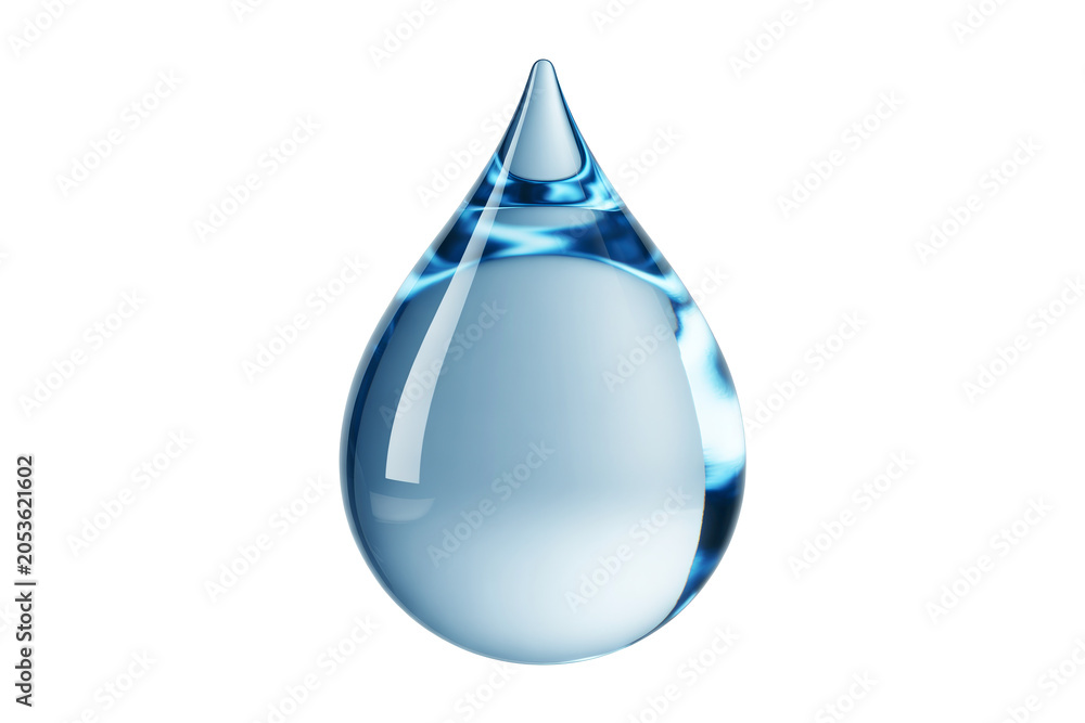 Obraz premium Realistic Crystal Clear Pure Water Drop Illustration