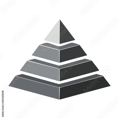 Grayscale Pyramid Structure Vector Graphic