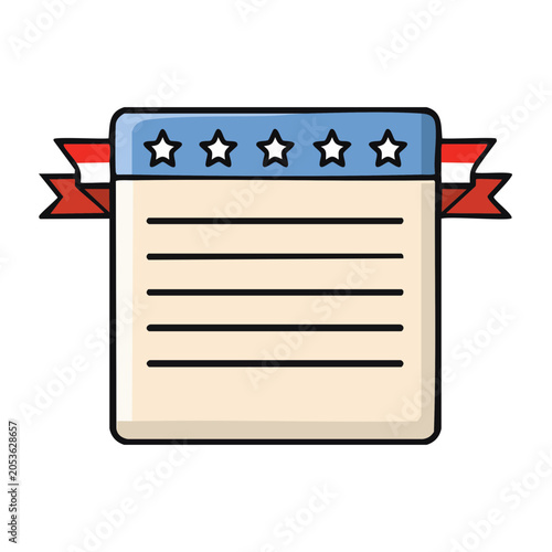Hand Drawn Patriotic Certificate Vector Illustration