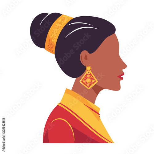Woman Head Flat Illustration