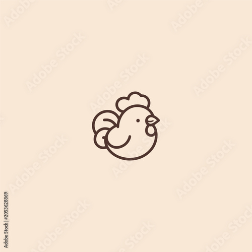 Rooster cute logo design template vector illustration
